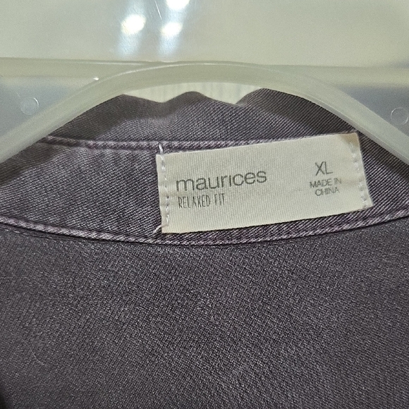 Maurices Deep Purple Relaxed Fit Shirt - Picture 2 of 7